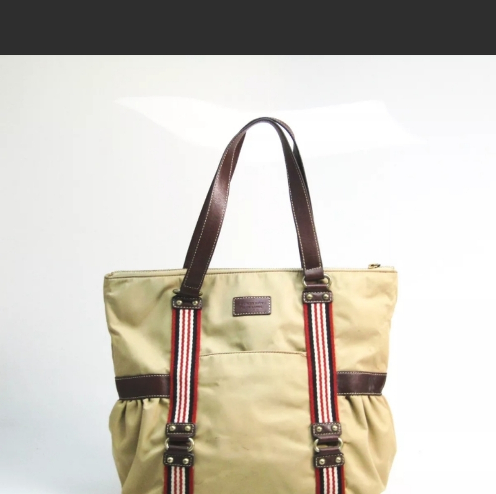 🥳HP🥳Burberry Tan Canvas LARGE Tote